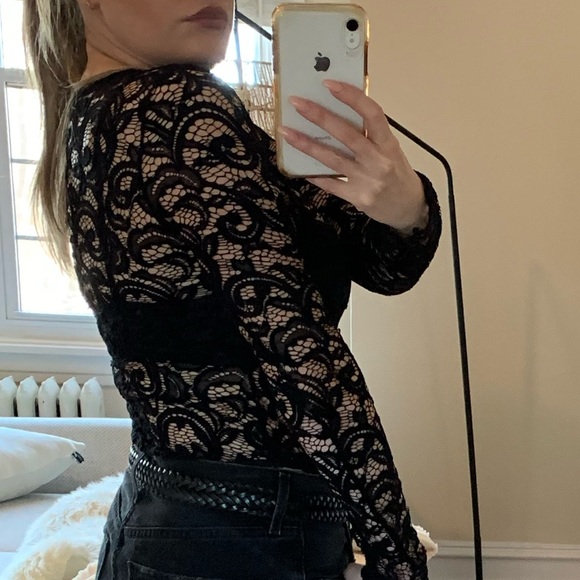 Missguided Black Lace Bodysuit Small - Picture 5 of 5